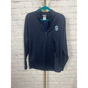 Navy Seattle Kraken Pullover Shirt NHL Hockey Quarter Zip